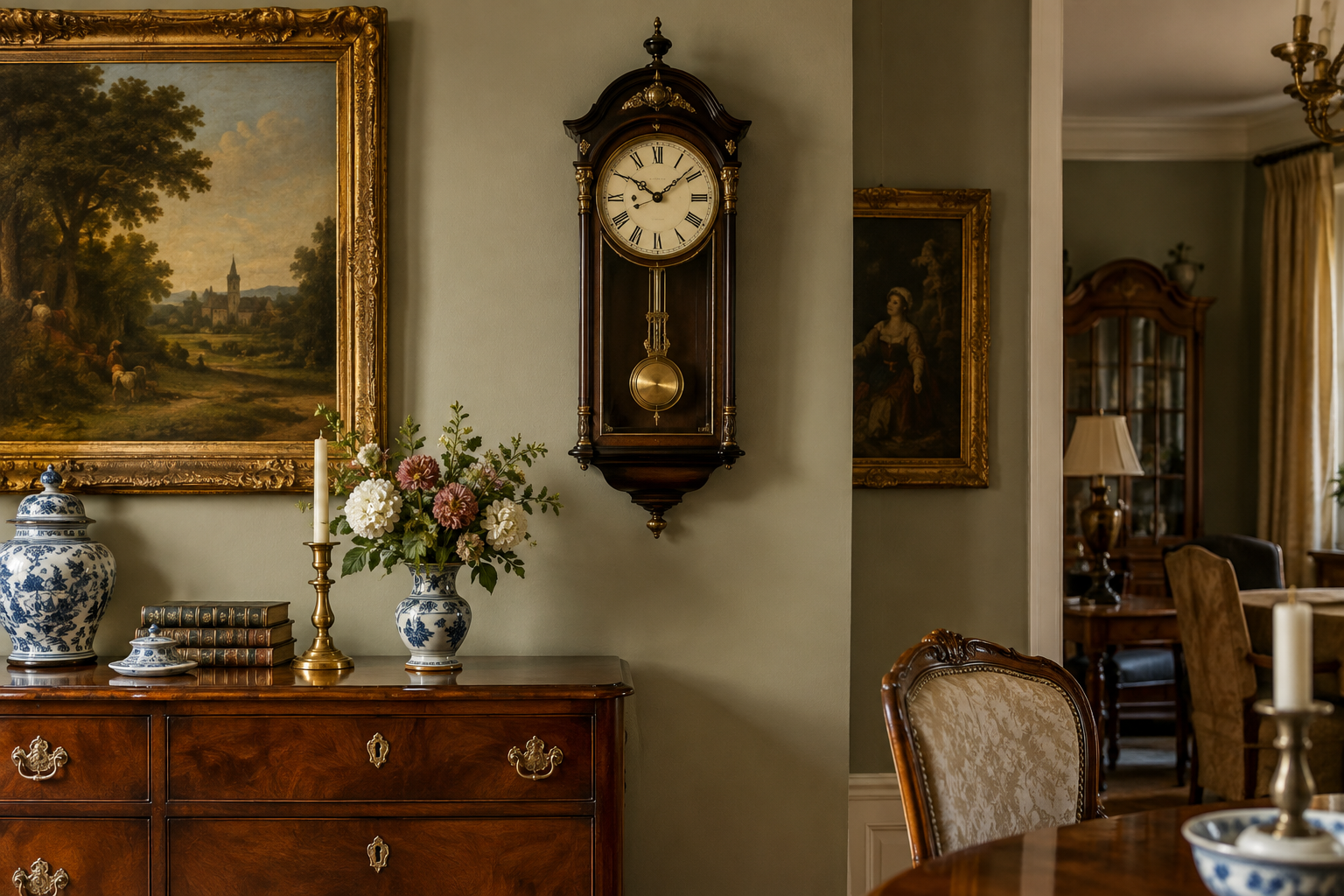 Een wandklok als blikvanger in een klassiek interieur